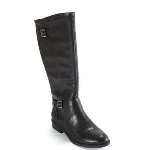BareTraps Black Tall Boots, Size 10.
